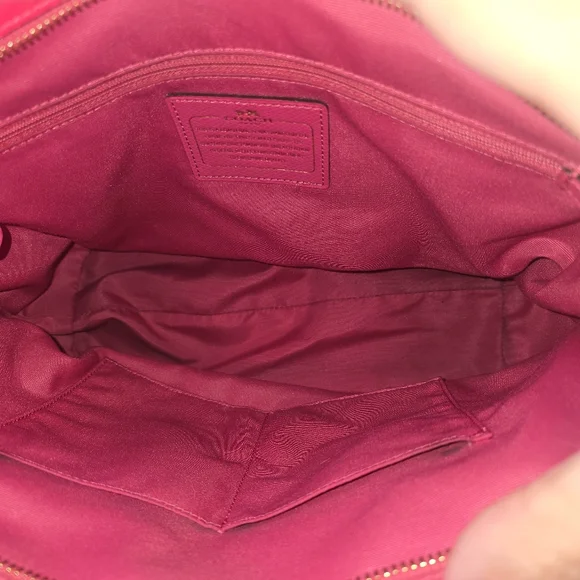 Coach Large City Zip Tote bag in dahlia pink crossgrain leather with a wildflowe - Picture 5 of 5